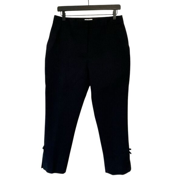 Kate Spade Jackie Bow Cuff Crop Dress Pants Black Size 8 - Picture 2 of 10
